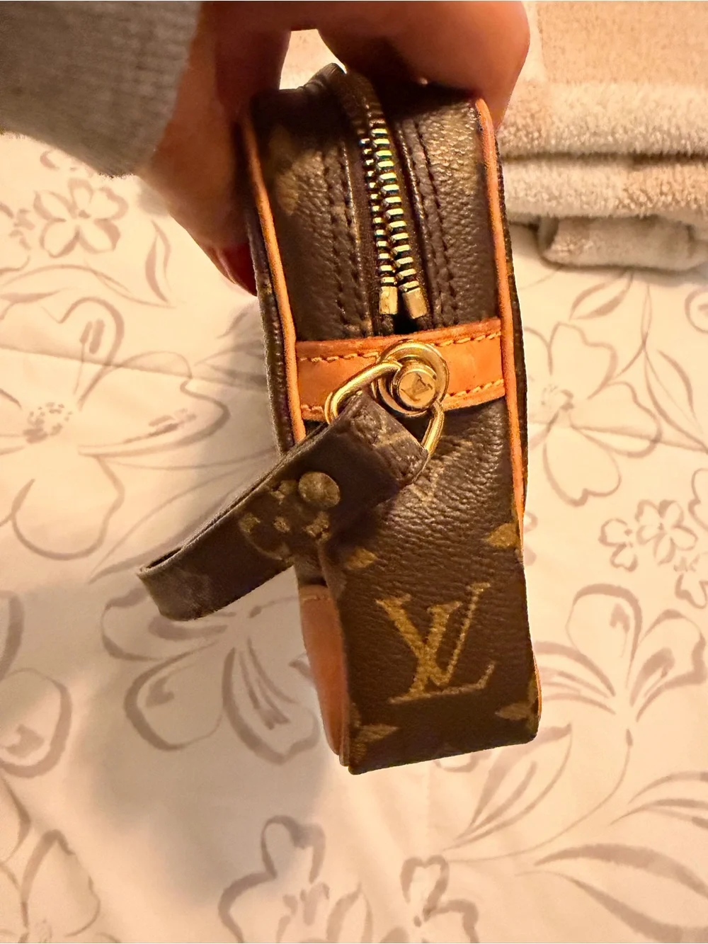Louis Vuitton Monogram Marlee Dragonee Pouch in Brown and Tan